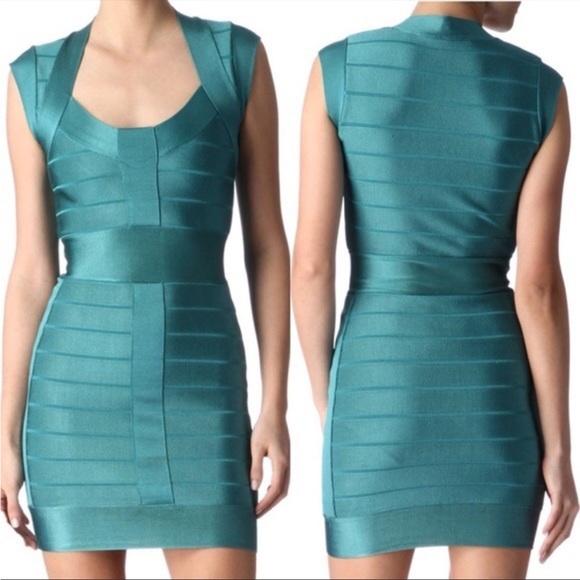 French Connection | Emerald Green Bandage Dress~8 - Picture 2 of 8